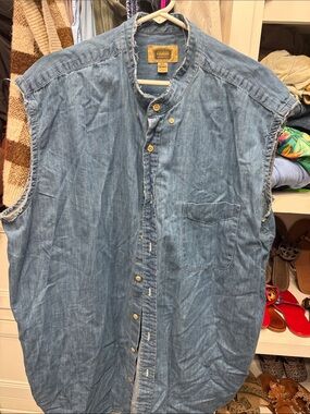 The Foundry Supply Co. Light Blue Denim Shirt with Gold Label